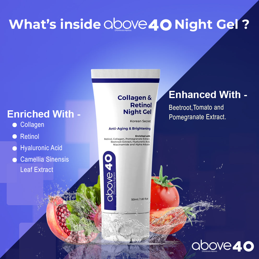 Collagen & Retinol Anti-Ageing & Brightening Night Gel Cream | For Men & Women