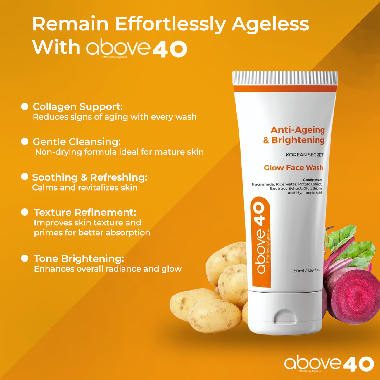 Anti-Ageing & Brightening Glow Face Wash | For Men & Women