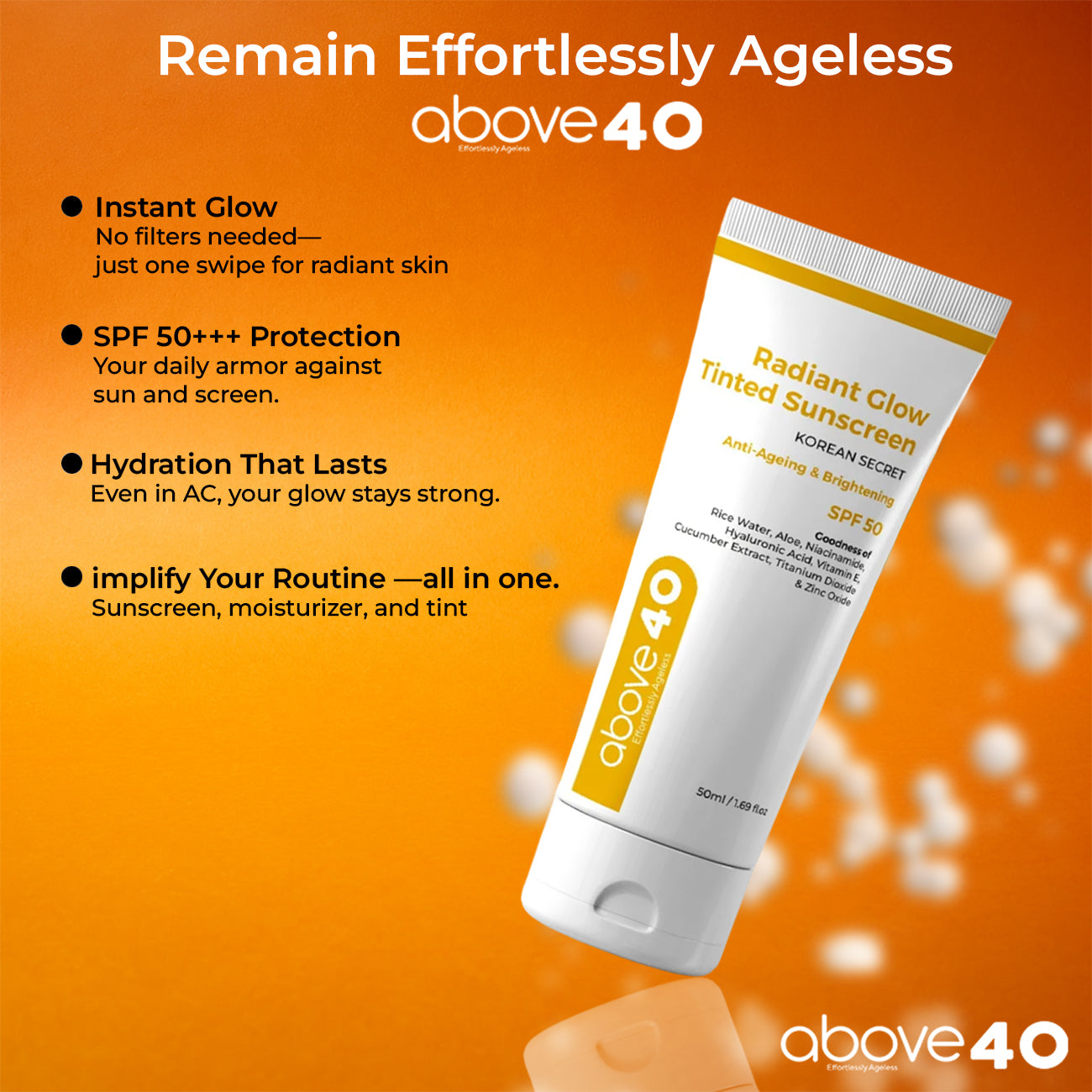 Radiant Glow Tint Sunscreen – Anti Ageing and Brightening | For Men & Women