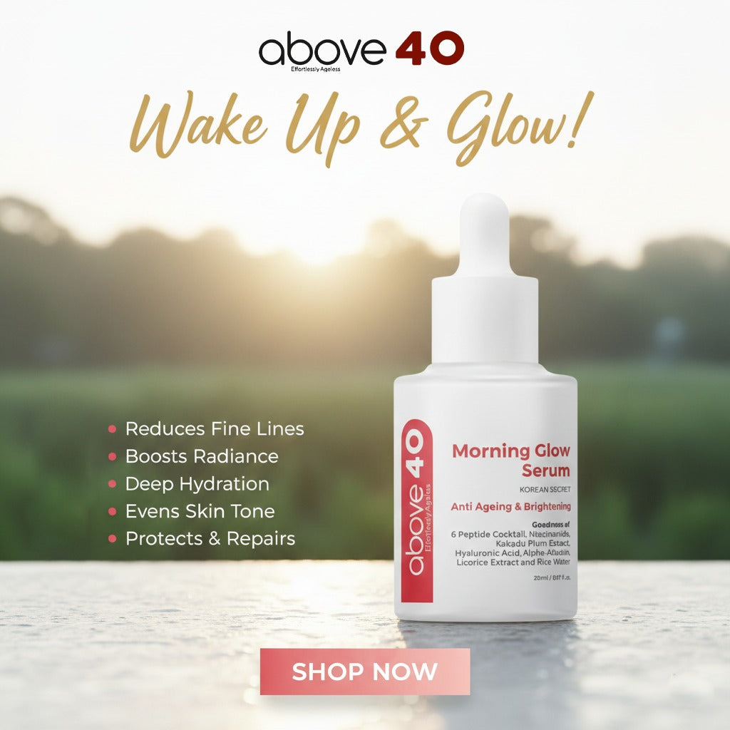 Above40 Anti-Ageing Brightening Morning Glow Serum | Best Peptide & Vitamin C Serum for Indian Skin