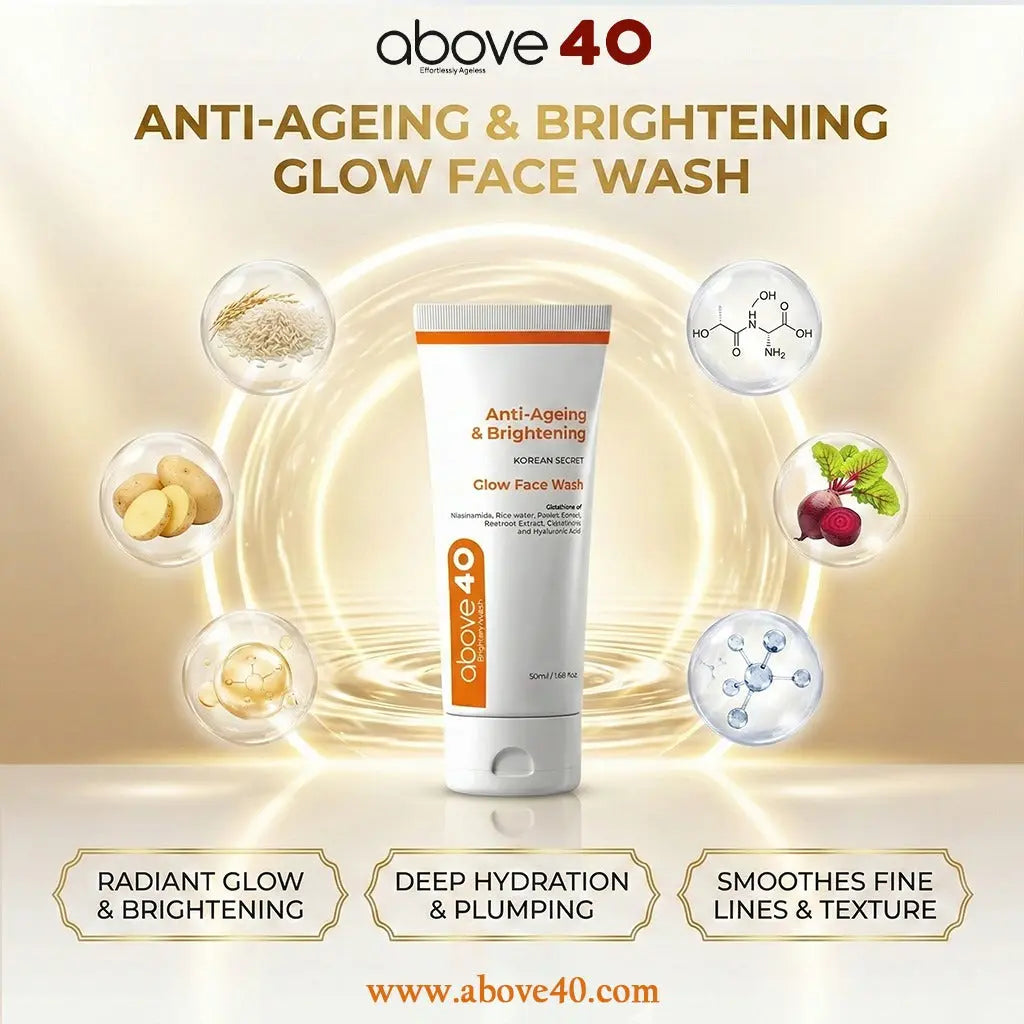 Above40 Anti-Ageing & Brightening Glow Face Wash | Best Face Wash for Indian Skin Over 40