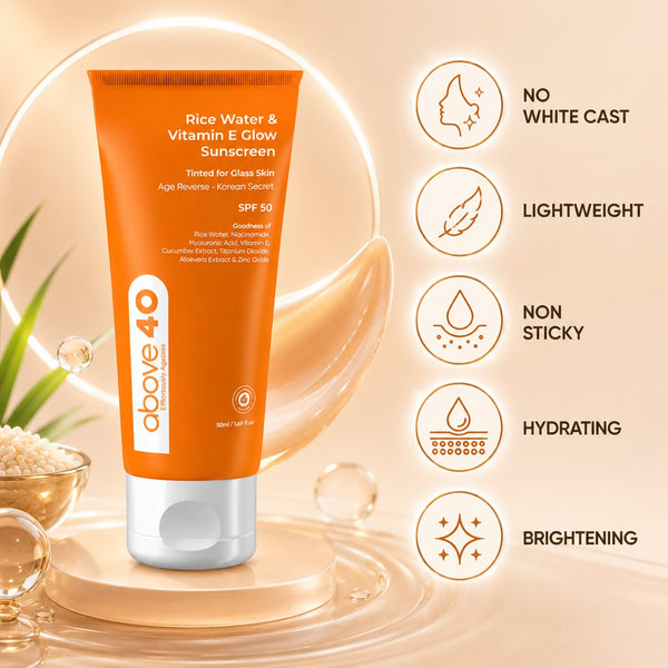 Tinted Sunscreen SPF 50 PA++++ – Korean Glow Sunblock with Niacinamide & Hyaluronic Acid