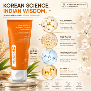 Tinted Sunscreen SPF 50 PA++++ – Korean Glow Sunblock with Niacinamide & Hyaluronic Acid