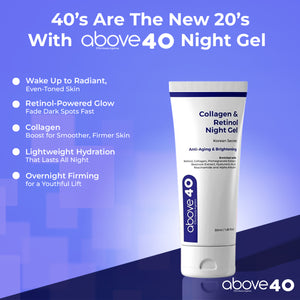 Collagen & Retinol Anti-Ageing & Brightening Night Gel Cream | For Men & Women