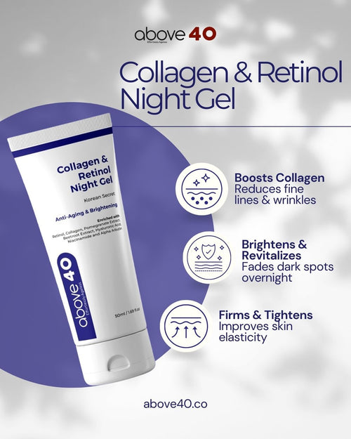 Collagen & Retinol Anti-Ageing & Brightening Night Gel Cream | For Men & Women