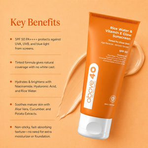 Tinted Sunscreen SPF 50 PA++++ – Korean Glow Sunblock with Niacinamide & Hyaluronic Acid